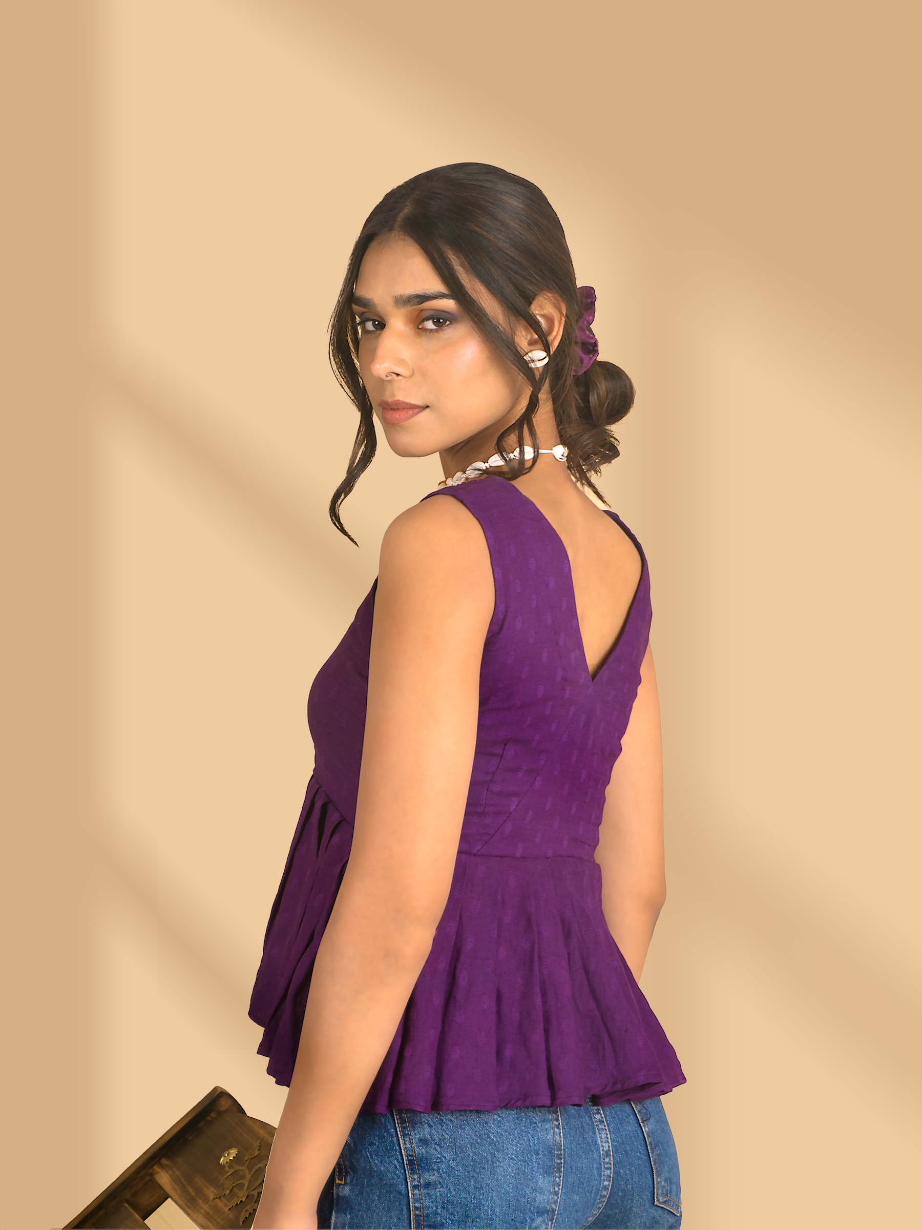 Lavender sales peplum top
